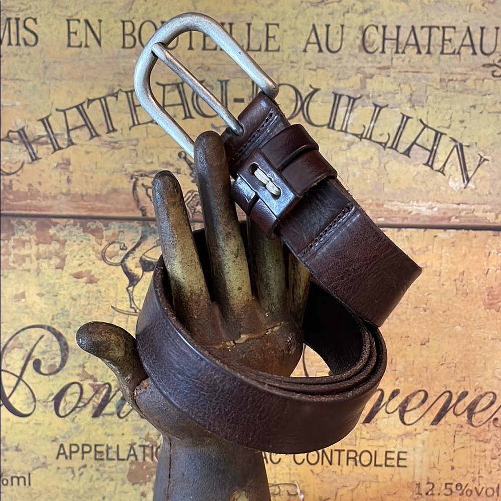 New Italian Campo De Fiori Brown Leather Belt